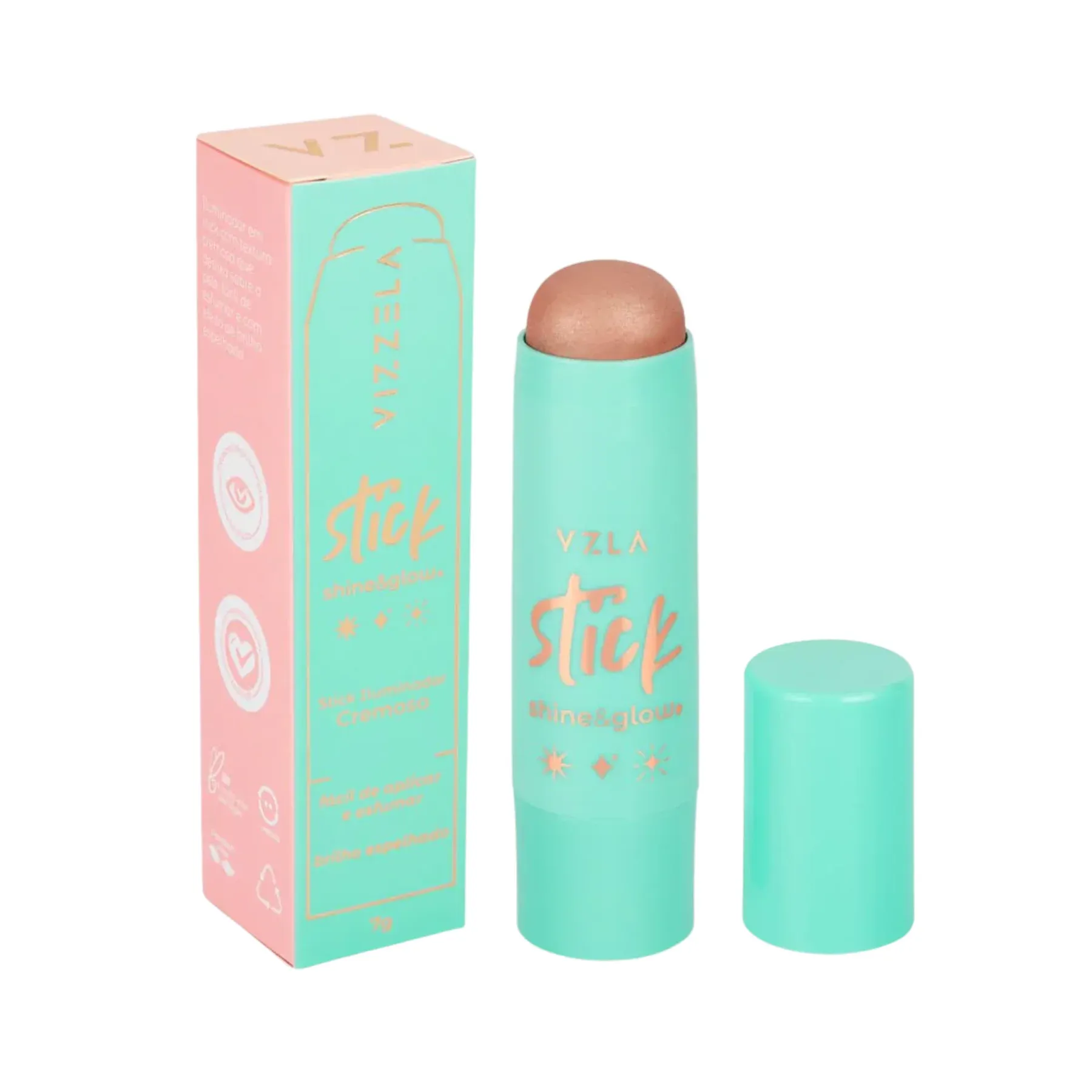 Iluminador Stick Vizzela Shine Glow Cor 02
